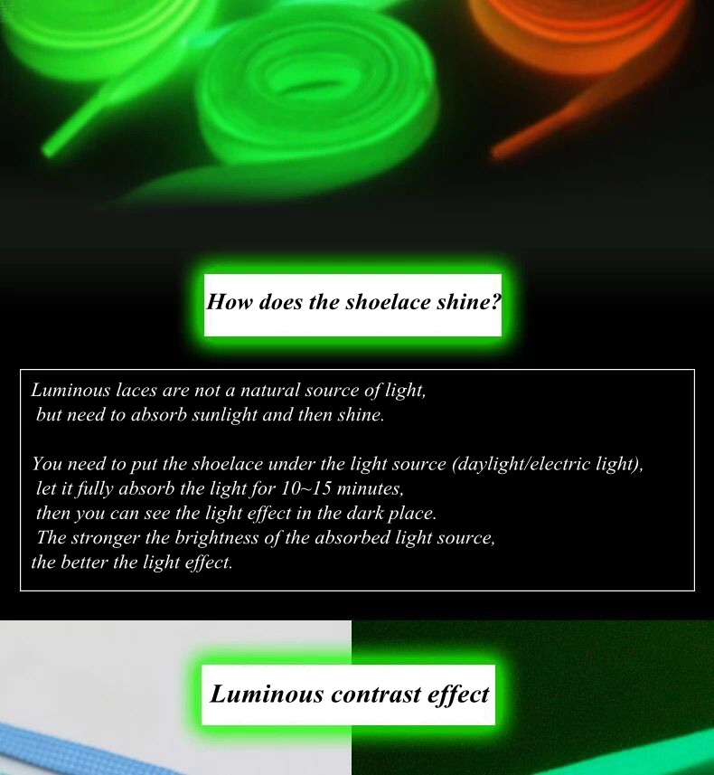 1 Pair Luminous Shoelaces Flat Sneakers Canvas Shoe Laces Glow In The Dark Night Color Fluorescent Shoelace 80/100/120/140cm