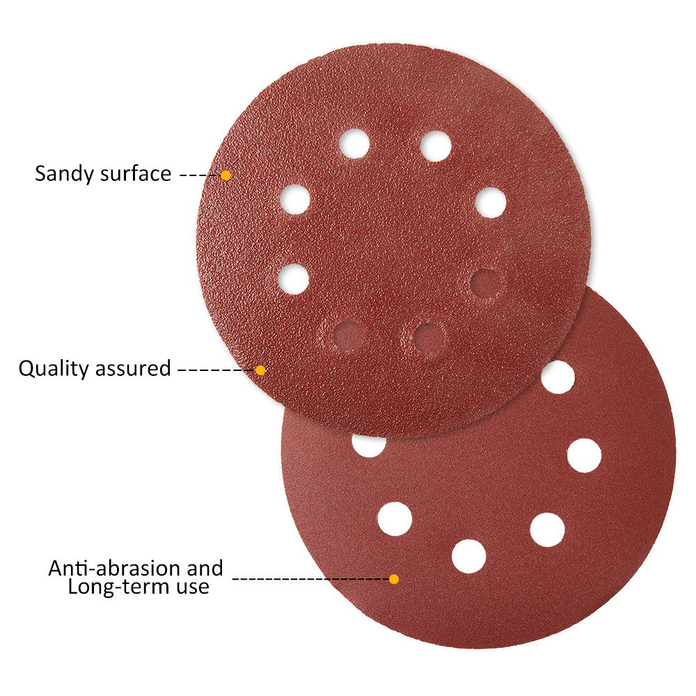 100 Stück 5 Zoll Schleifpapier 8 Loch 80grit-3000grit gemischtes Schleifpapier rund Auto selbst klebender Sand 125mm Schleif kissen Polier werkzeug – Detail 2