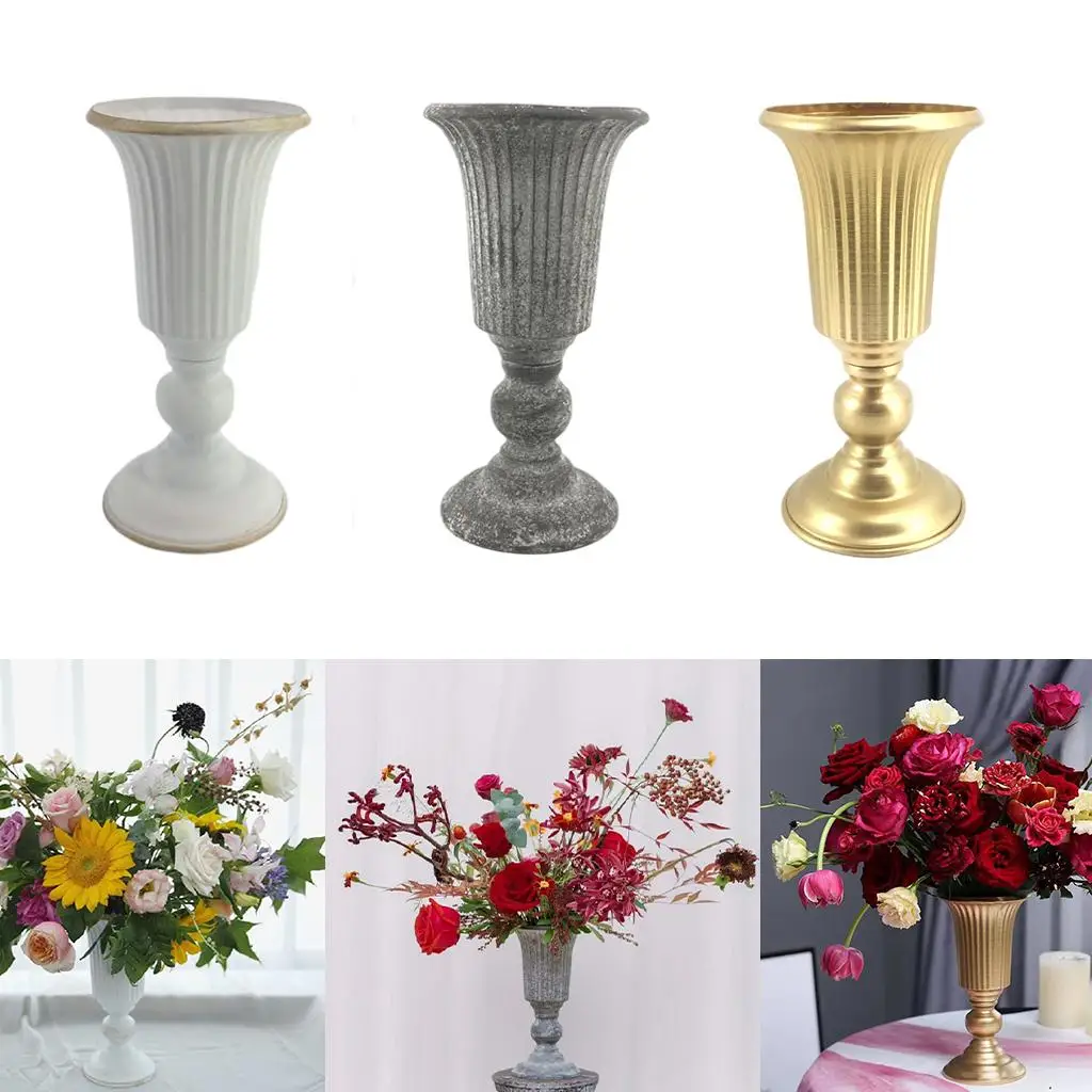  Cup Flower Vase Urn Wedding Table Centrepiece Metal Plant Pot