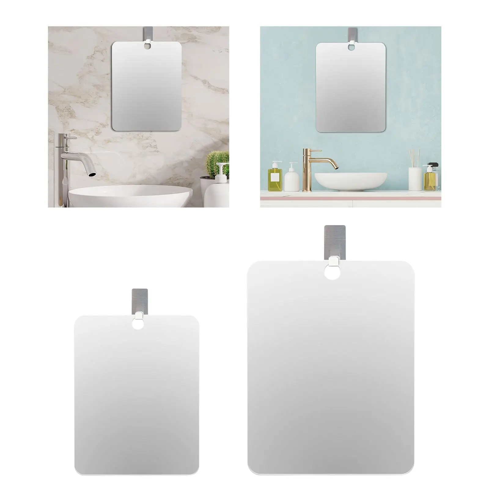 Fogless Shower Mirror Wall Hanging Bathroom Tools Multipurpose Bathroom Shaving Mirror for Travel Hotel Home Camping Washroom