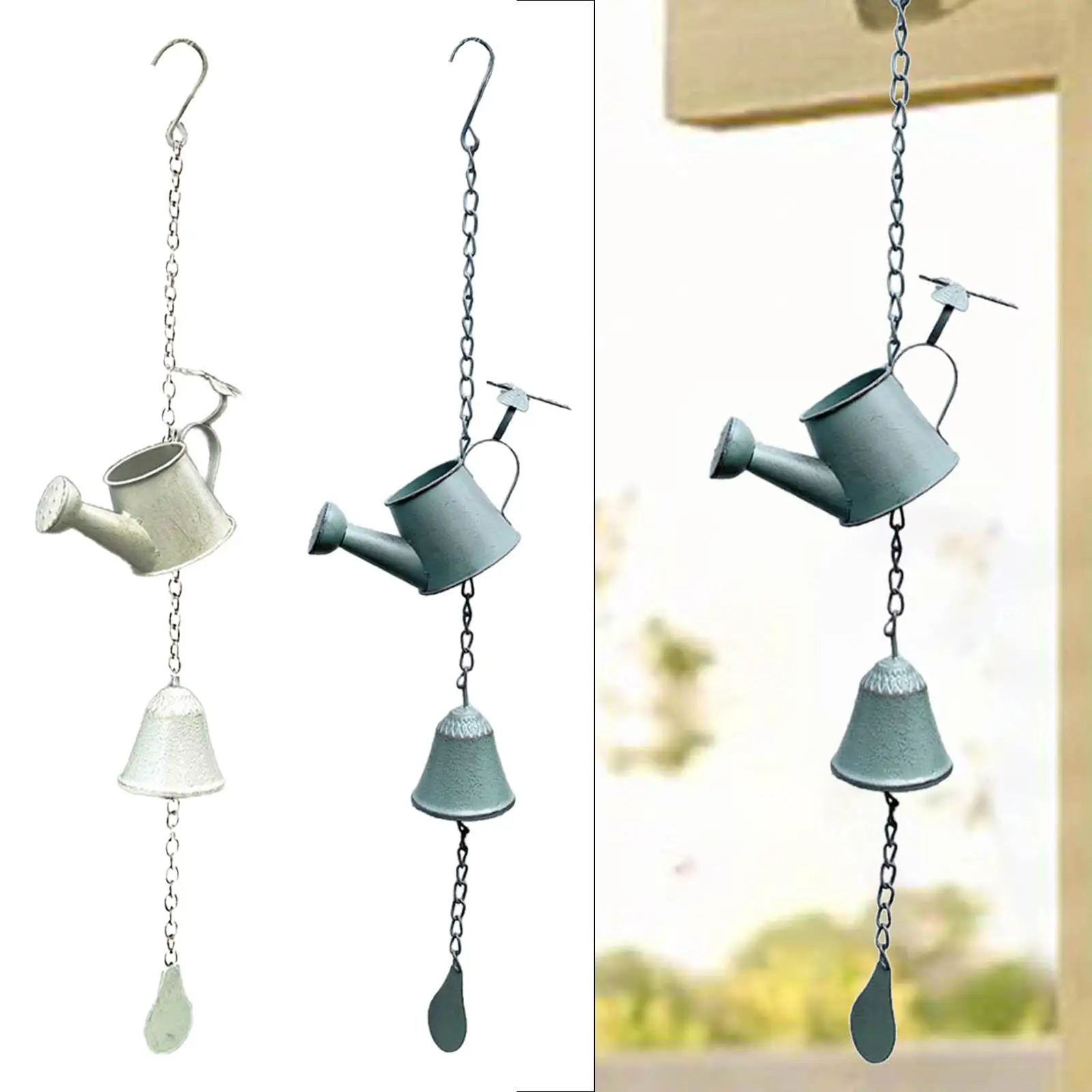 Watering Can Iron Wind Chime Vintage Metal Windchime for Yard Decor