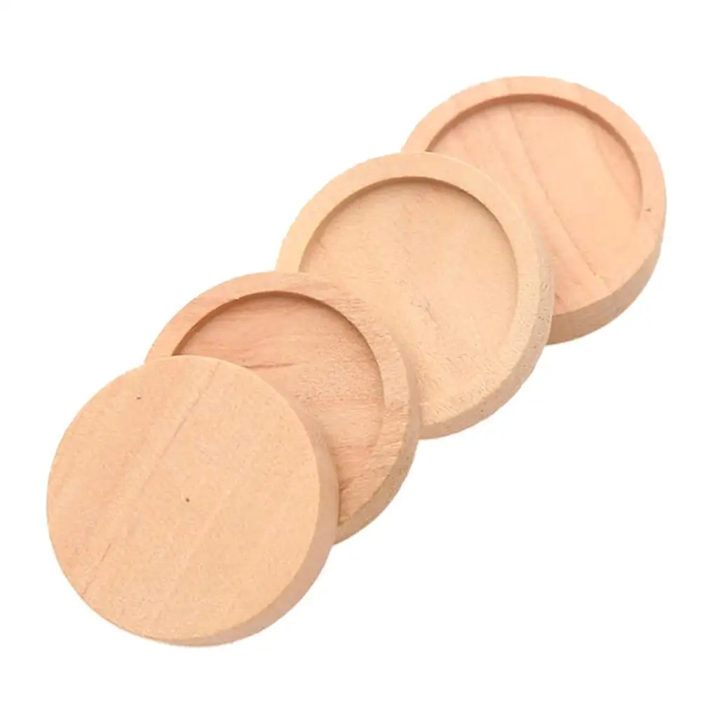 50pcs Handmade Jewelry Accessory Blank Cabochon Setting mm Natural Wooden Charms Tray