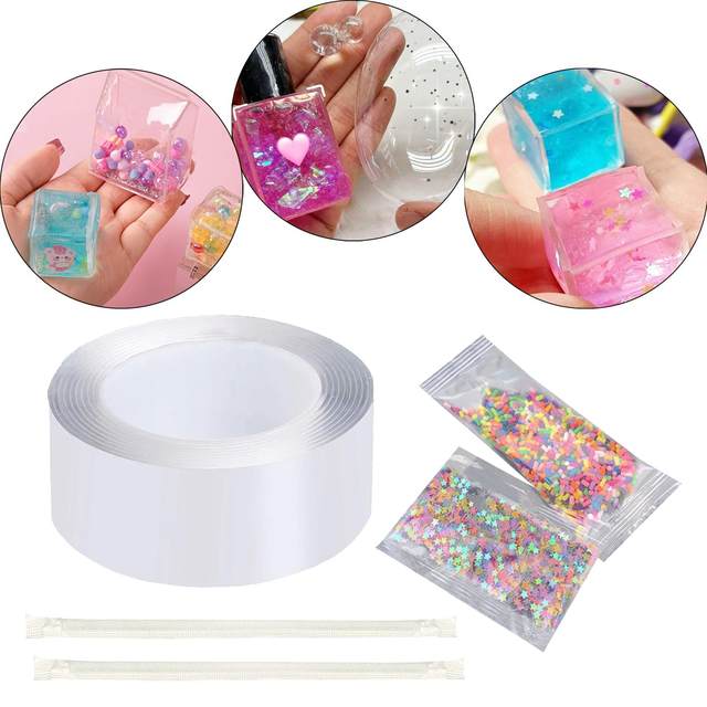 Blow Bubbles Double Sided Tape Adhesive Diy Crafting Transparent Color  Children Pinch Toy Making Blowing Bubble Sticky - Tape - AliExpress