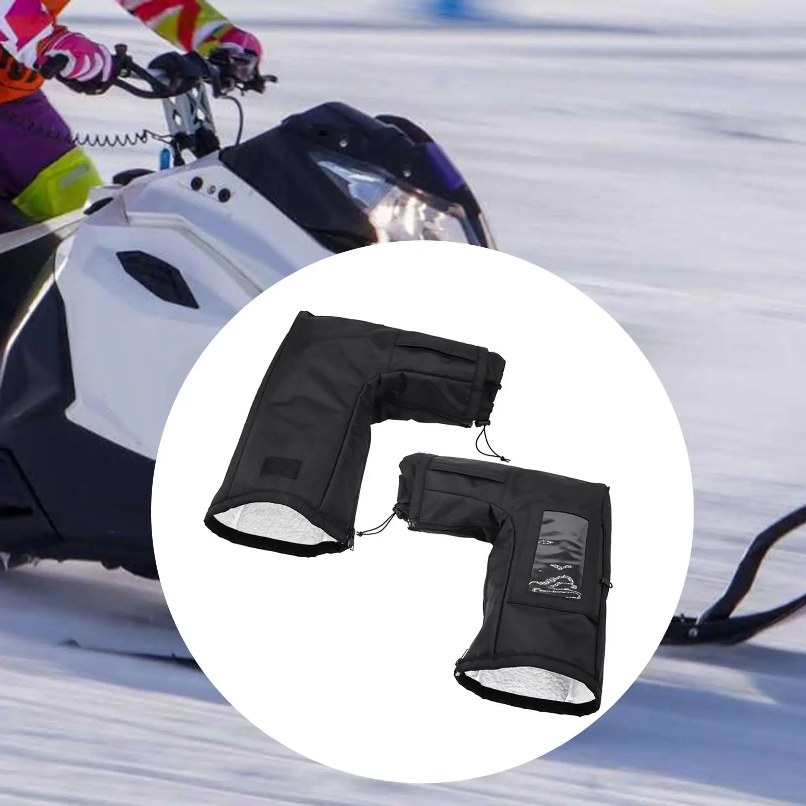 2 Pieces ATV Gloves Windproof Waterproof ATV Hand Warmers for Women Men