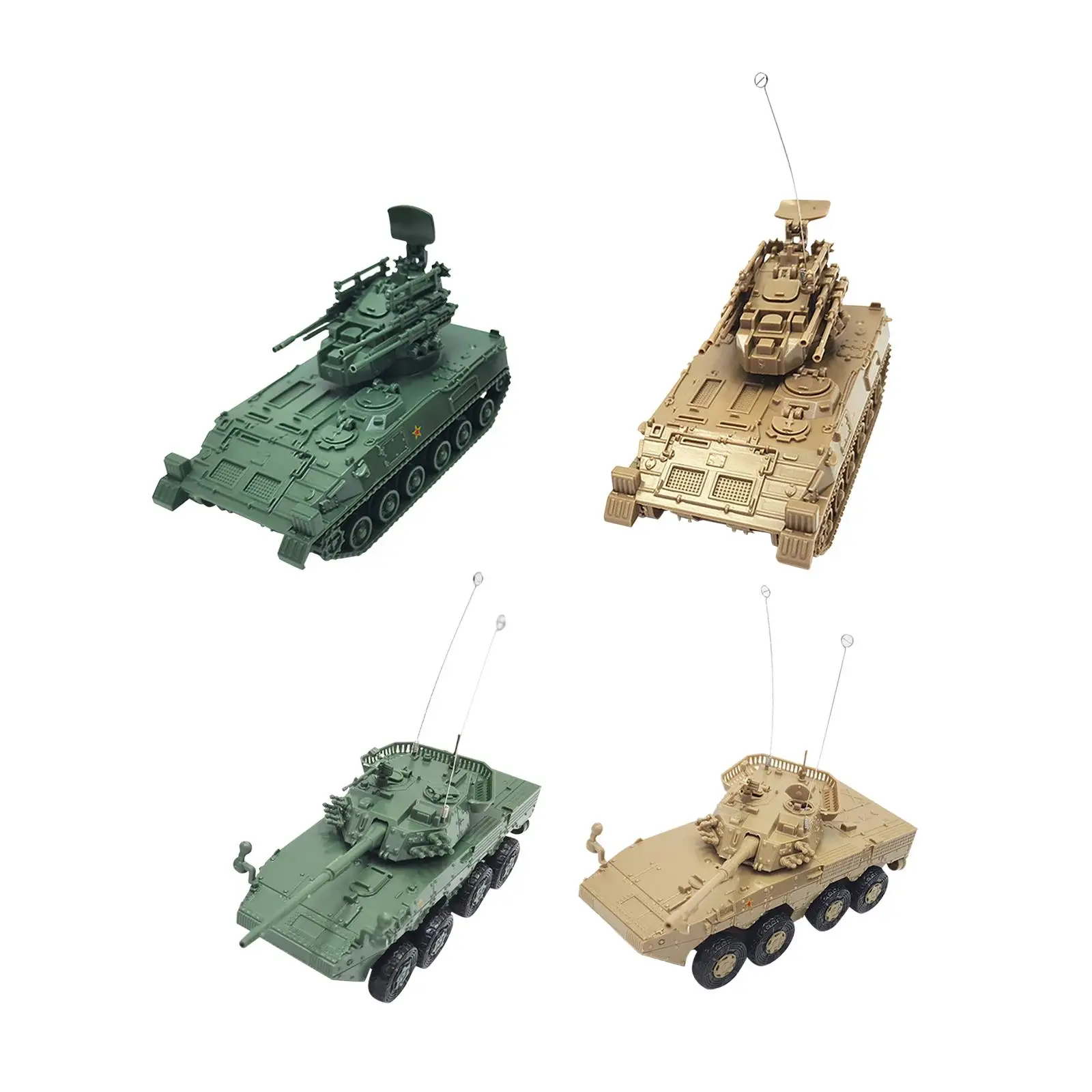 1:72 4D Tank Model Reconnaissance Vehicles Building Model Tracked Crawler Chariot for Kids Display Adults Party Favors