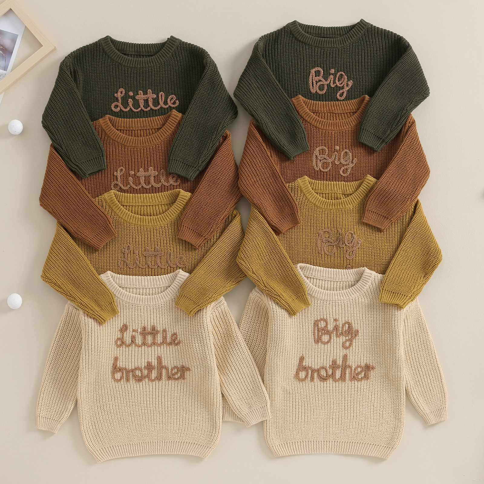 Description Picture 2 of itemWinter Newborn Baby Boys Sweater Knitwear Letter Embroidery Crew Neck Long Sleeve Pullovers Tops Toddler Casual Crochet Clothes