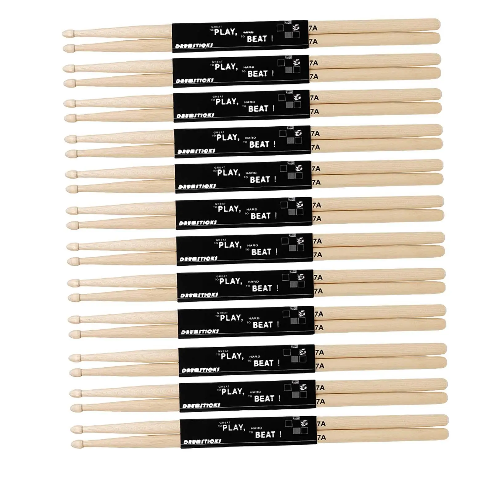 12 Pairs Classic Professional Wooden Drumstick for Children Beginners Kids