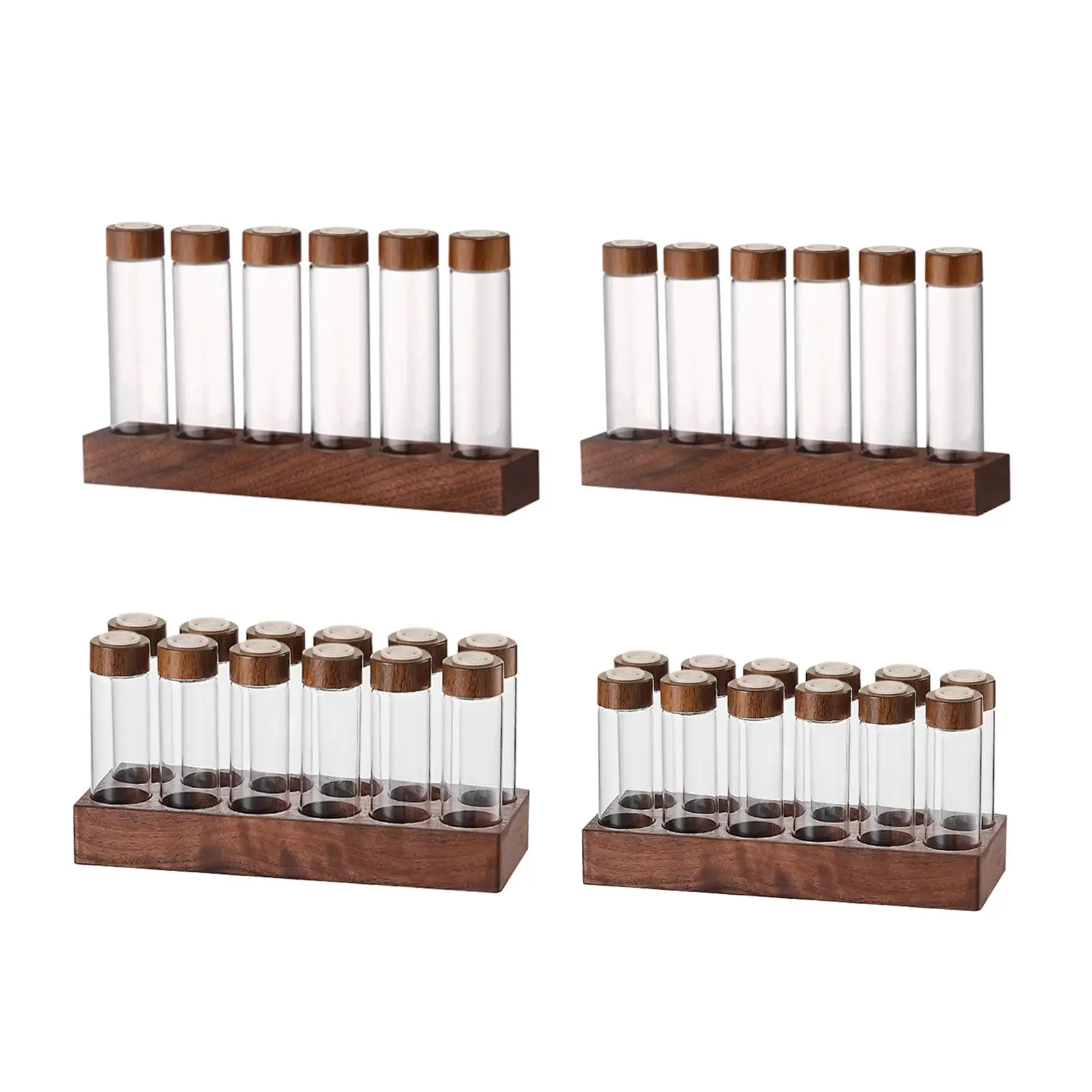 Coffee Containers with Shelf Kitchen Canister with Display Rack Coffee Bean Test Tube for Countertop Bar Retail Coffee Shop Cafe