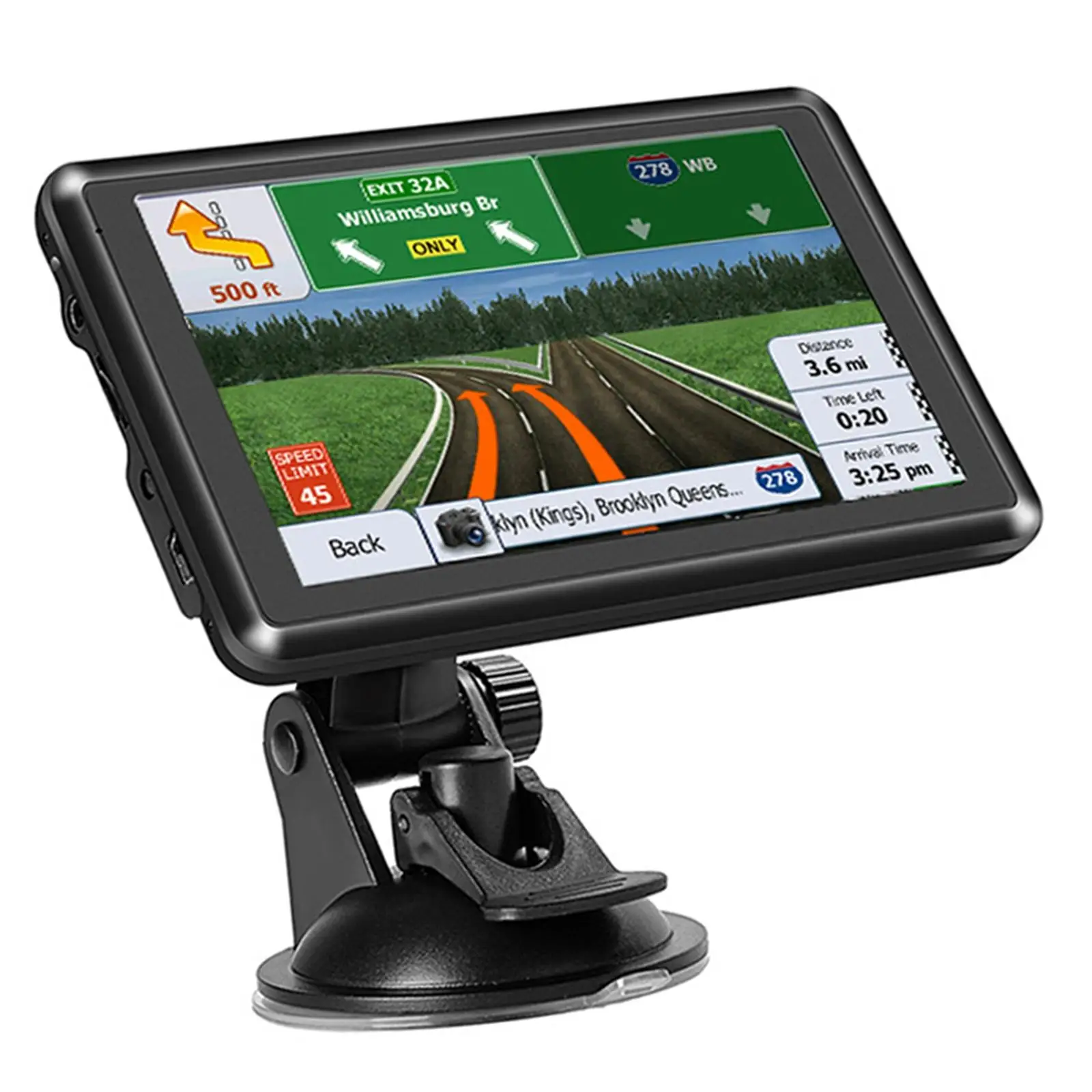 GPS Device 5 inch Touch Screen Driving Alert Spoken Direction High Resolution Maps 8GB 128 MB FM Satellite GPS Navigator