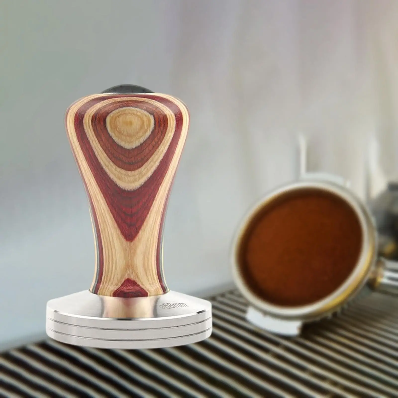 Espresso Coffee Tamper Professional Colorful Wood Handle Coffee Bean Pressing Tool Kitchen Accessories Reusable for Barista Gift