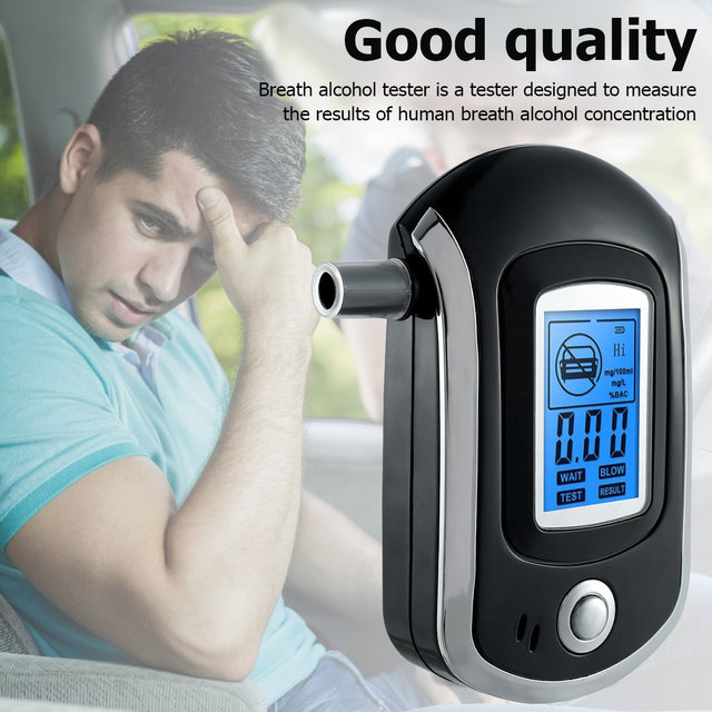 Alcootest électronique Professionnel - Éthylomètre Portable Avec 14 Embouts - LCD Et Alarme - Précis Et Fiable