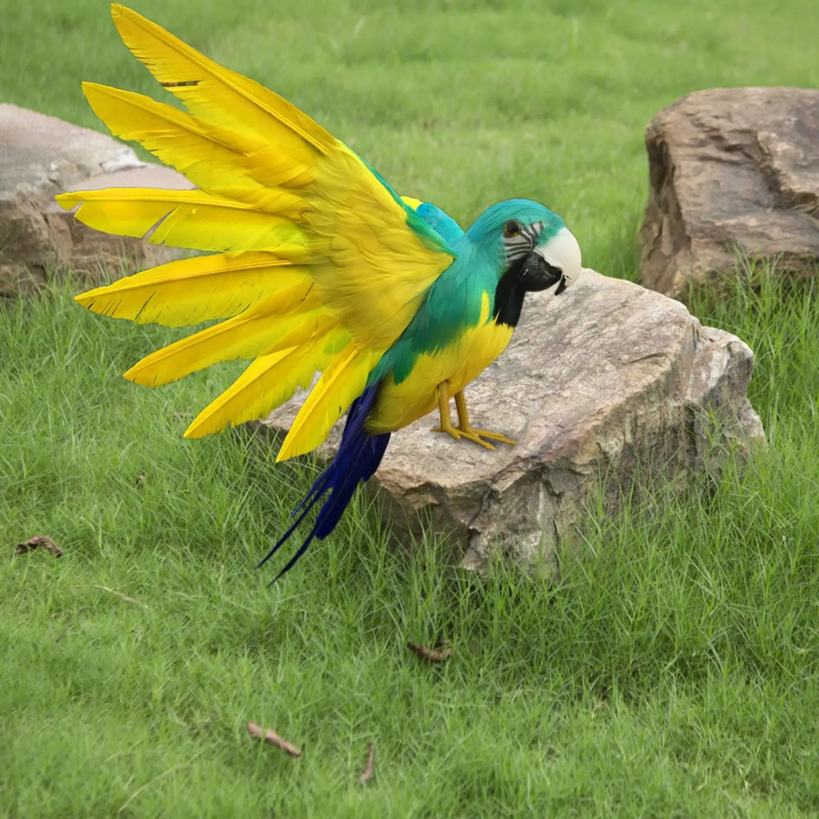 Artificial Parrot Model Feather Fake Birds Statue for Home Garden Lawn Decor