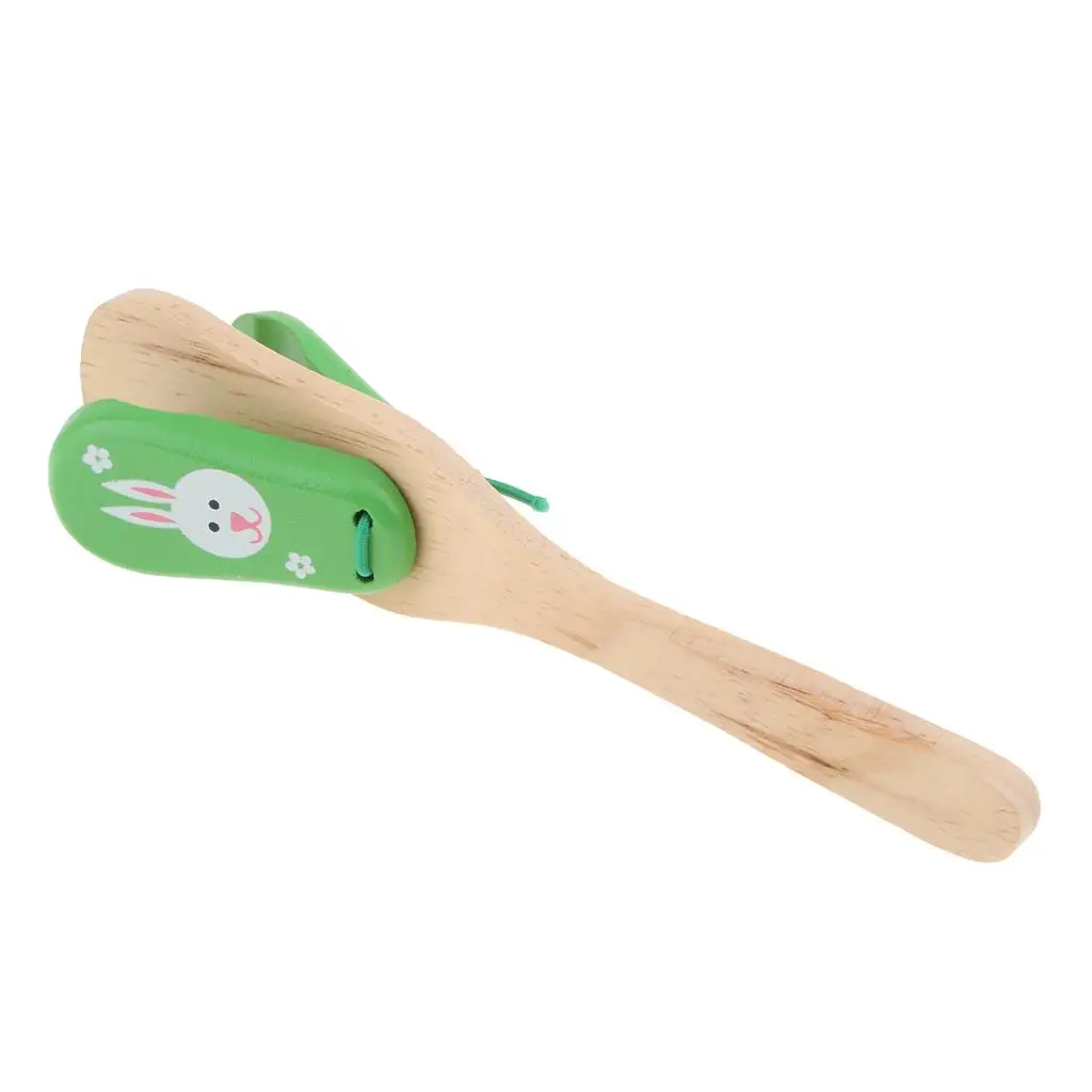Wooden Long Handle Castanet / Clapper Plays Early Learning Aids