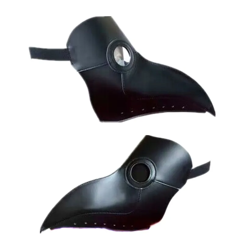 Halloween-Kostüm-Requisiten, Pestdoktor-Maske und Umhang, langer Nase, Schnabel, Ledermasken für Erwachsene, Reaper-Umhang, mittelalterlicher schwarzer Hut – Detail 5