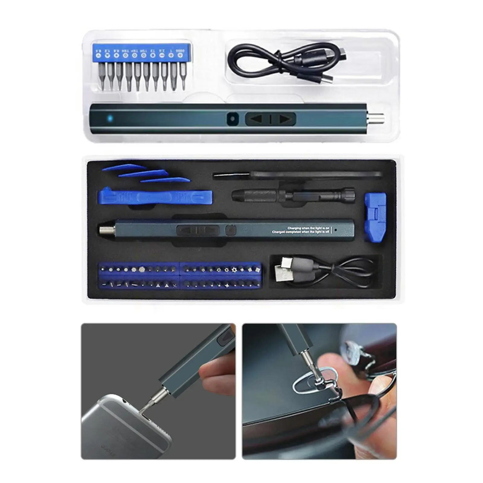 Electric Screwdriver Eyeglasses All in One Electronics Non Slip Magnetic Interchangeable Blades Screw
