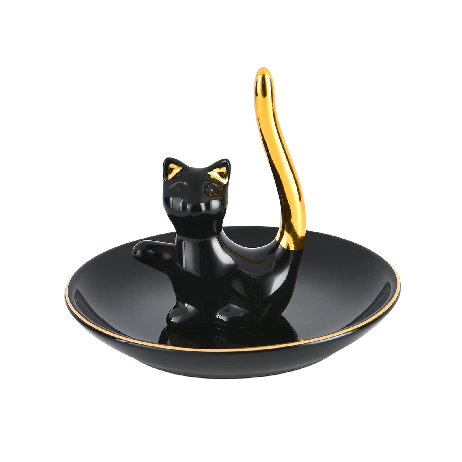 Cat Ring Holder Kitten Ring Stand Ring Dish Jewelry Storage Tray for Rings Bracelets Necklace Earrings Valentine's Day Gifts