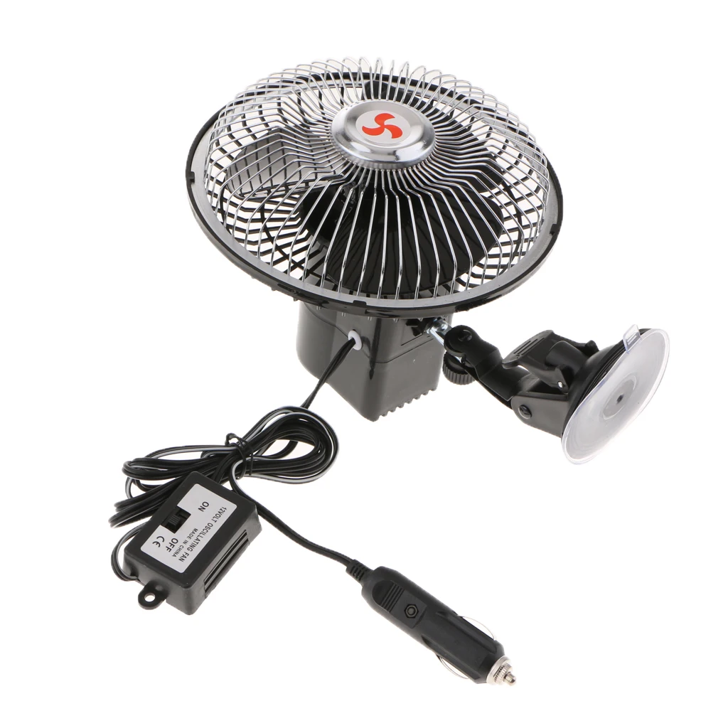 6`` 12 Windshield Adjustable Cooling Fan Windshield Suction Cup Mounting Low Power Consumption