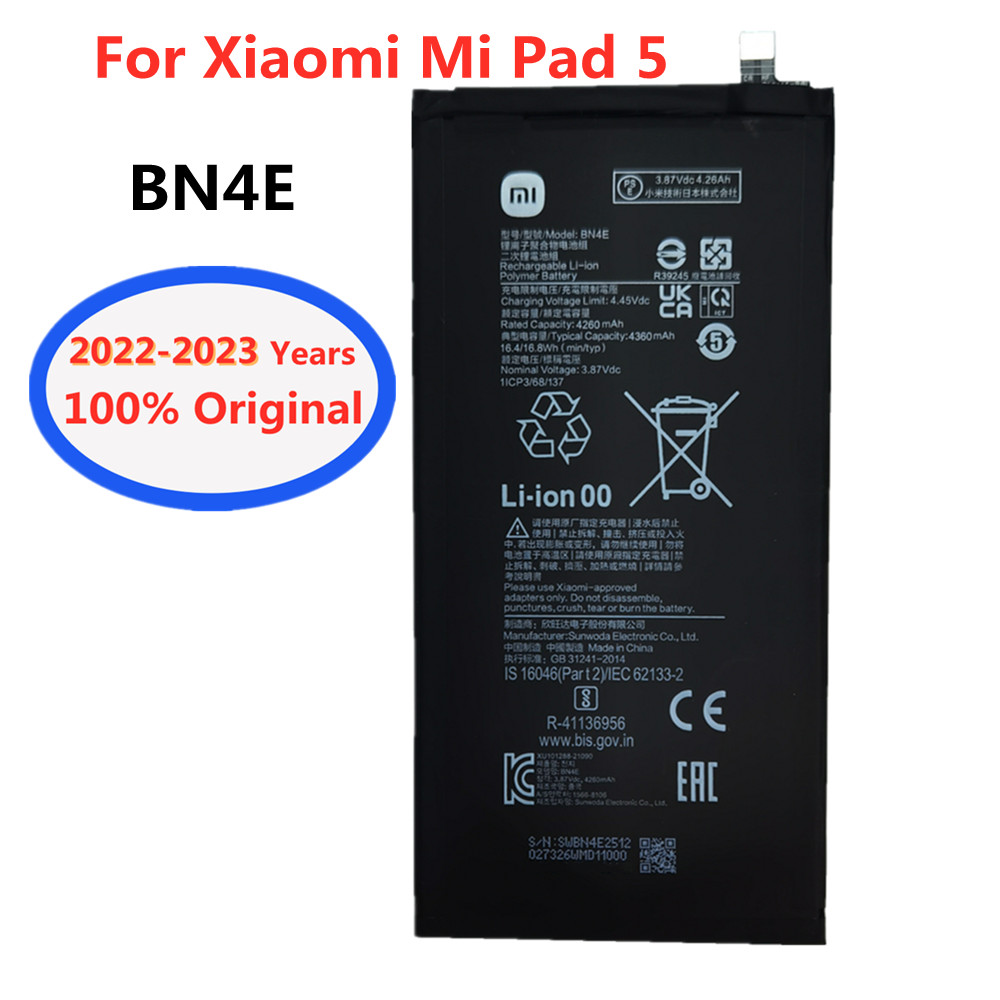 Оригинальный аккумулятор Xiao Mi BN4E 2023 мАч для телефона Xiaomi Mi Pad 5  Pad5, сменные аккумуляторные батареи для планшета, аккумулятор, 4360 год |  AliExpress