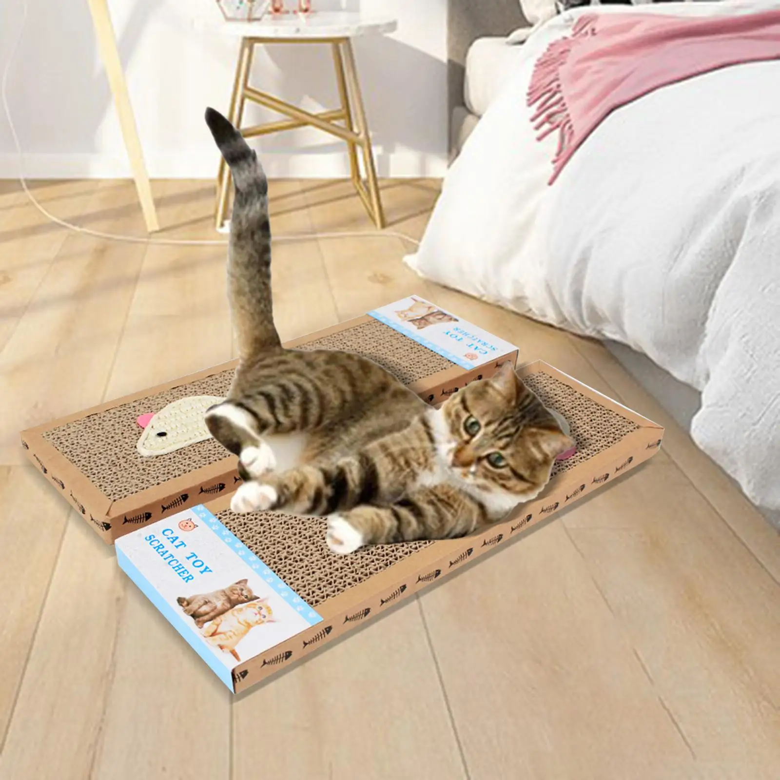 2pcs Cat Scratching Pads Kitten Corrugated Cardboard Scratching Board