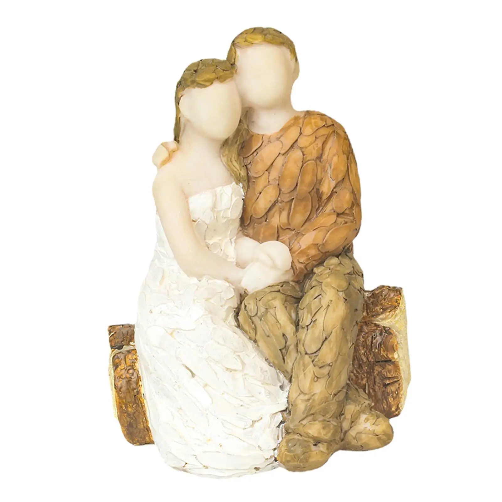 Wedding Cake Topper Bride Groom Figurines Couple Statue for Anniversary Valentine`s Day Celebrations Engagement Home Decor