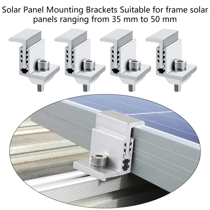 Solar Rail End Clamps Alumínio Solar Mid