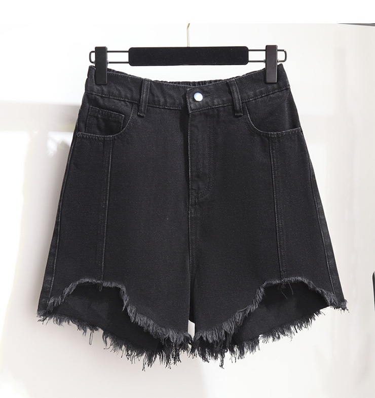 calças de brim de brim curto de cintura alta bonito afligido shorts jeans