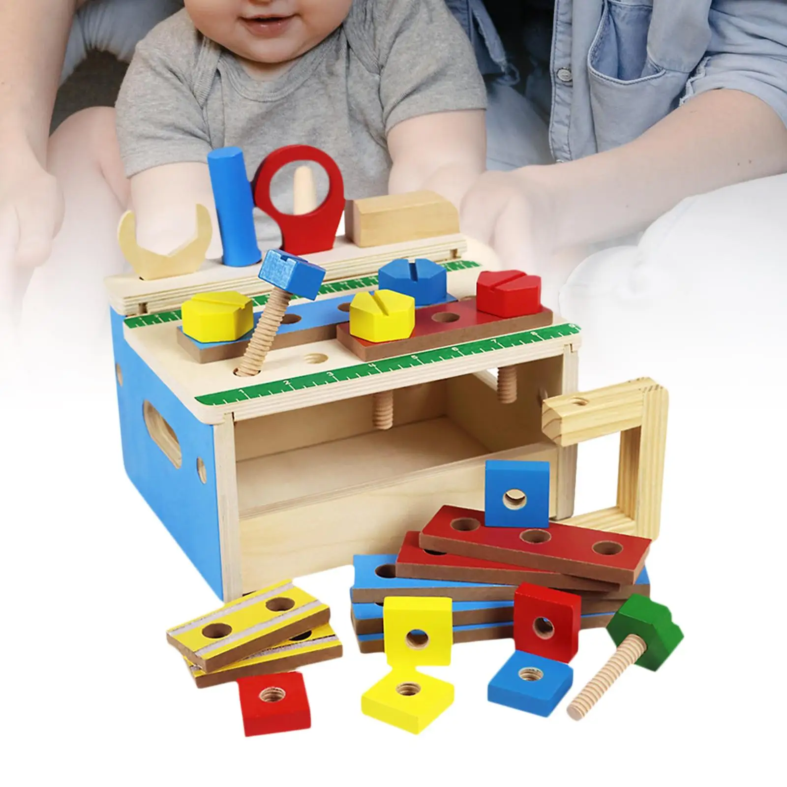 27 Pieces Tool Kit Toy Preschool Learning Activities Toy Wooden Construction Toy for Children Kids