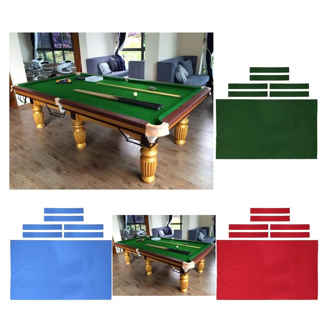 Professional 9 ft Pool Table Felt + 6 Felt Strips Billiard Snooker Cloth Felt for 9 Foot Table 0.6mm Billiards Accessories