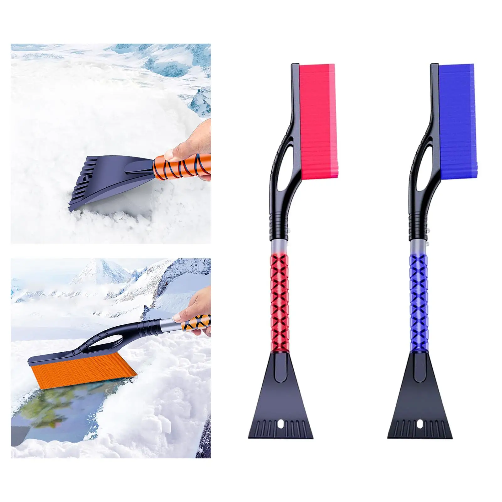 Snow Brush & Snow Shovel with Grip Aluminum for Car Windshield SUV