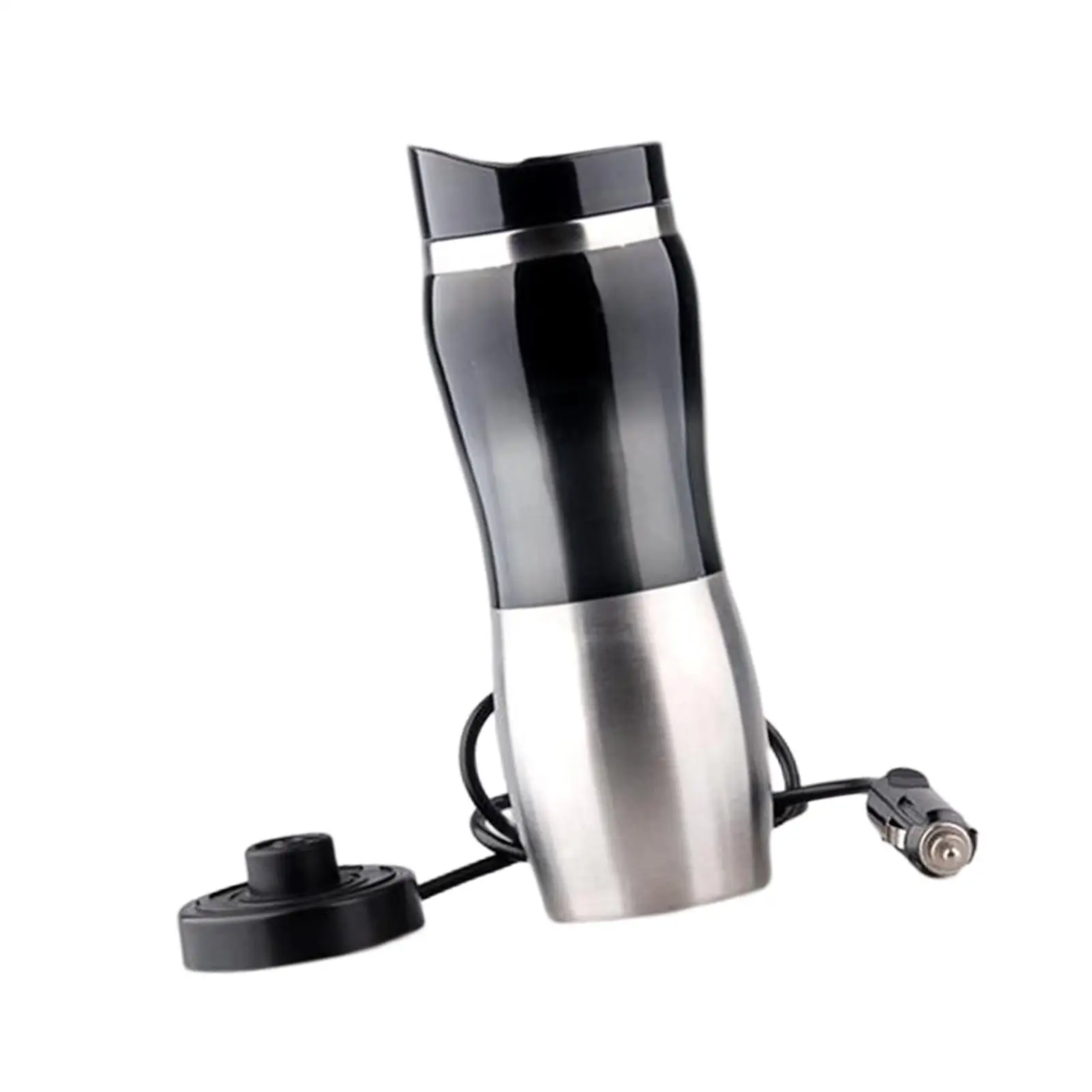 Car Electric Kettle 400ml 12V Stainless Steel Electric in Car Mug Car Water Heater for Travel Milk Hot Water Eggs Camping Boat