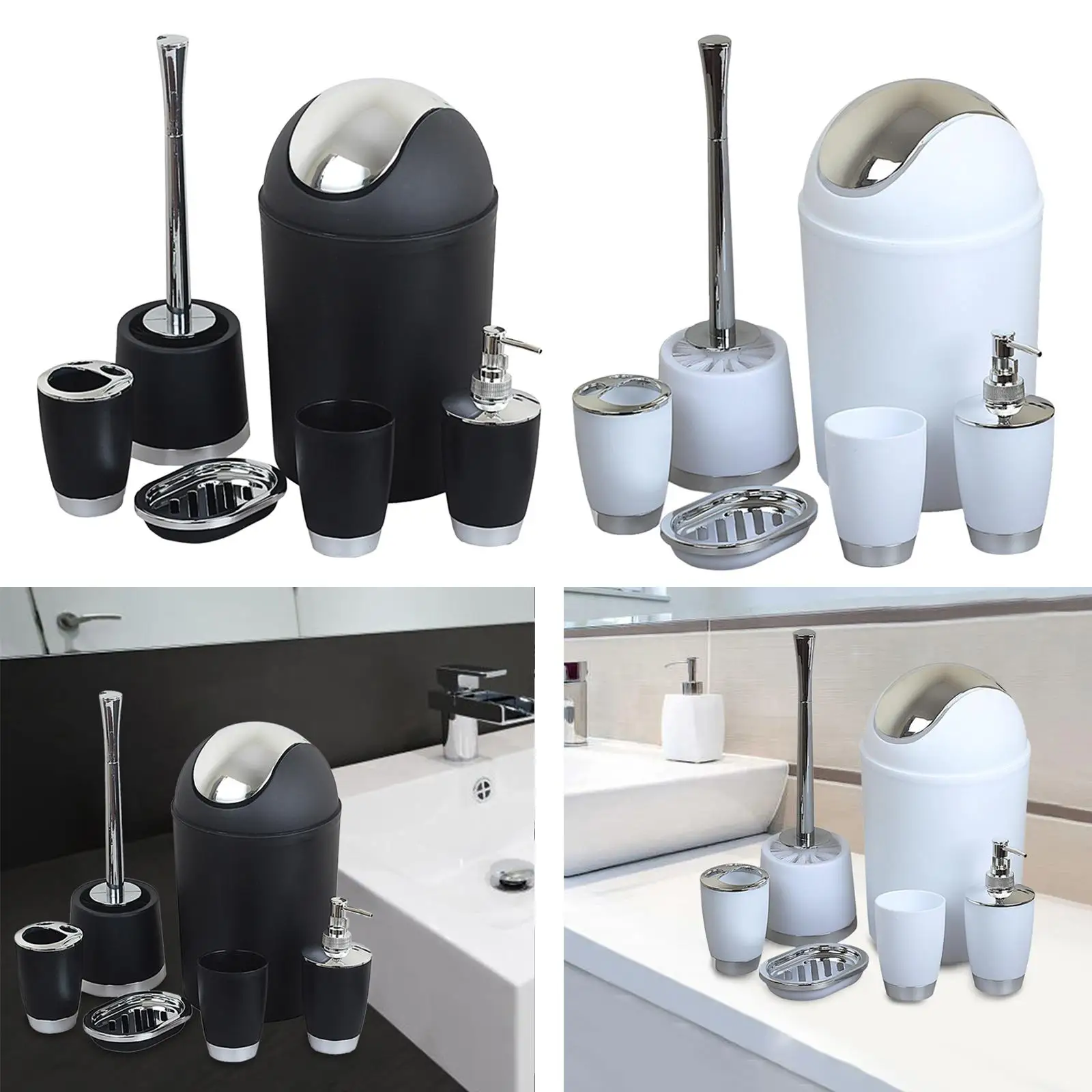 6 Pieces Apartment Bathroom Accessories Set Lotion Dispenser for Hotel Gifts