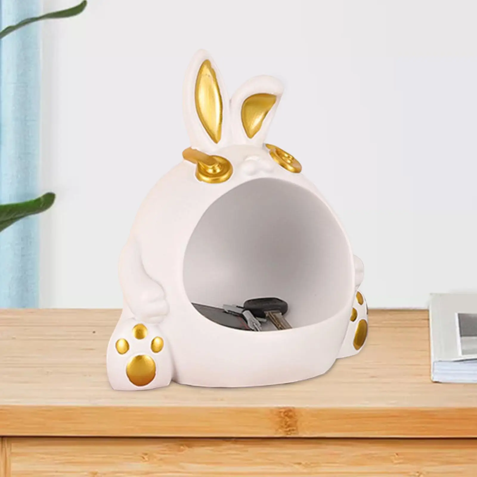 Resin Storage boxes bunny Figurine Cute Animal for Bathroom Crafts Living Room Home Decor
