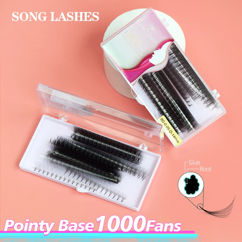 Best of Song Lashes Pointy Stem 1000Fans C D Curl Lashes Ultra Speed 3D 10D Promade Volume Nature Eyelash Extension Makeup Reviews & Tips