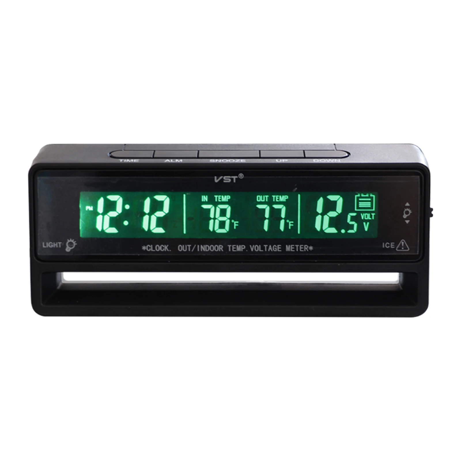 Digital Clock Temperature Meter  Car Volt Measuring TS-7010V