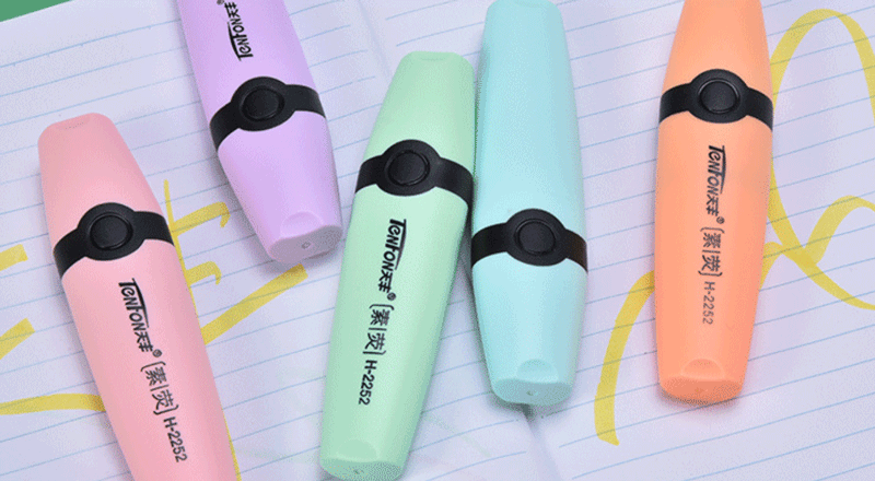6 Teile/satz Highlighter Pastell Farben Meißel Spitze Marker Stift Flache Einzigen Kopf Licht Farbe Schräge Zeichnung Fluoreszierende Stift Marker – Detail 9