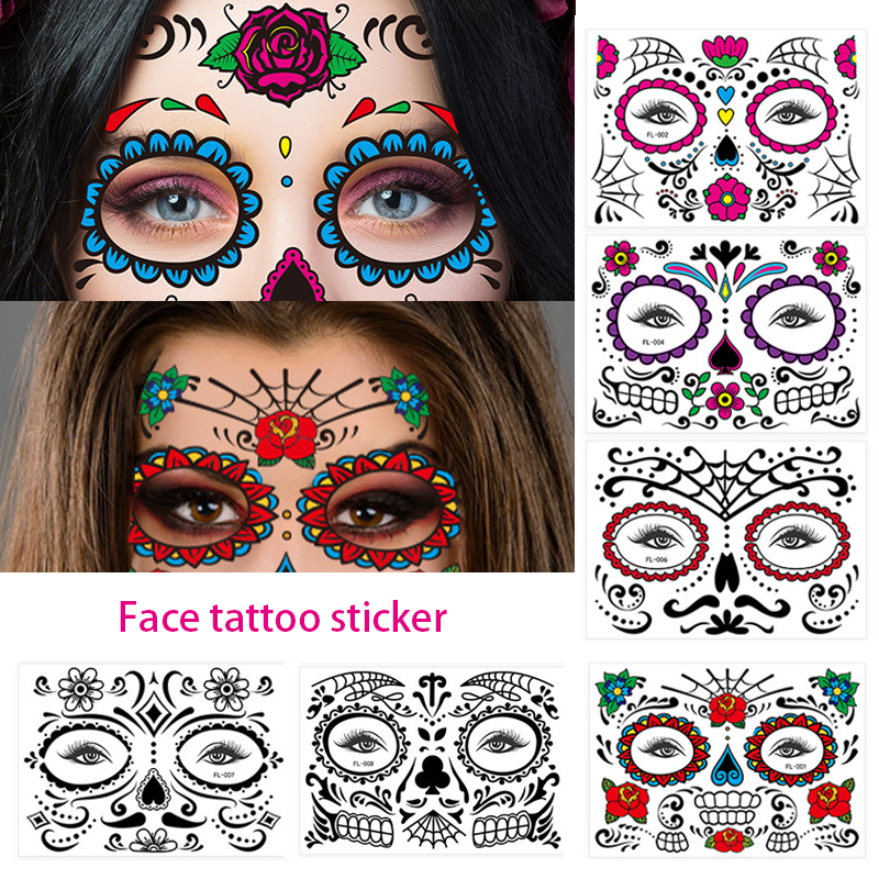 Best of Face Tattoo Stickers Temporary Waterproof Costume Party Festival Makeup Body Face Tattoo Decoration Reviews & Tips