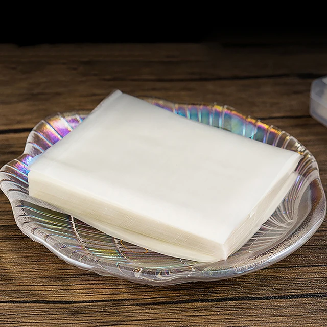  500 hojas de papel de arroz glutinoso transparente comestible  recubierto de caramelo, papel de regalo turrón de chocolate y azúcar :  Comida Gourmet y Alimentos