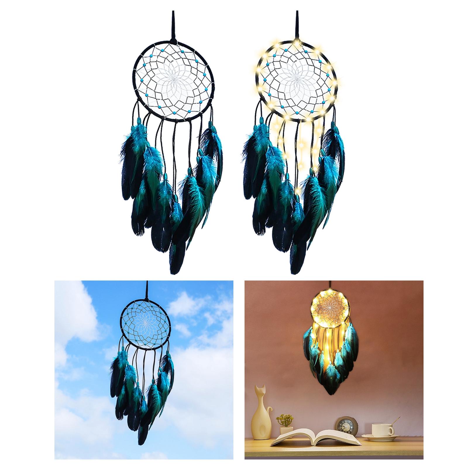 Dreamcatcher Blue Dream Catcher Handmade for Bedroom Decor Wall Hanging Home Decoration Gifts for Teenage Girls Baby Kids Room