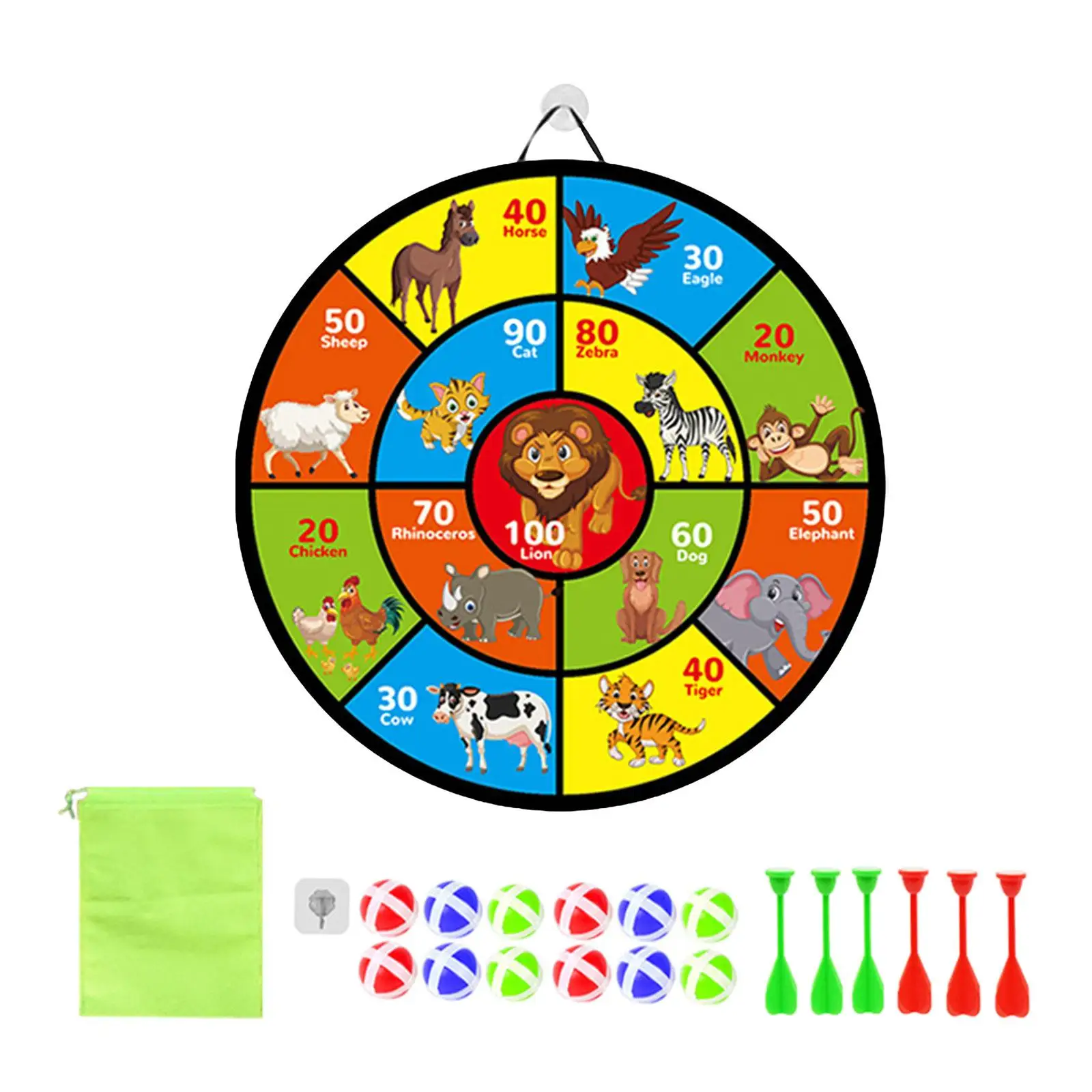 Double Sided Board for Kids Durable Indoor/Outdoor Target Games with 12 Sticky Balls, 6s Gift for Boys Girls