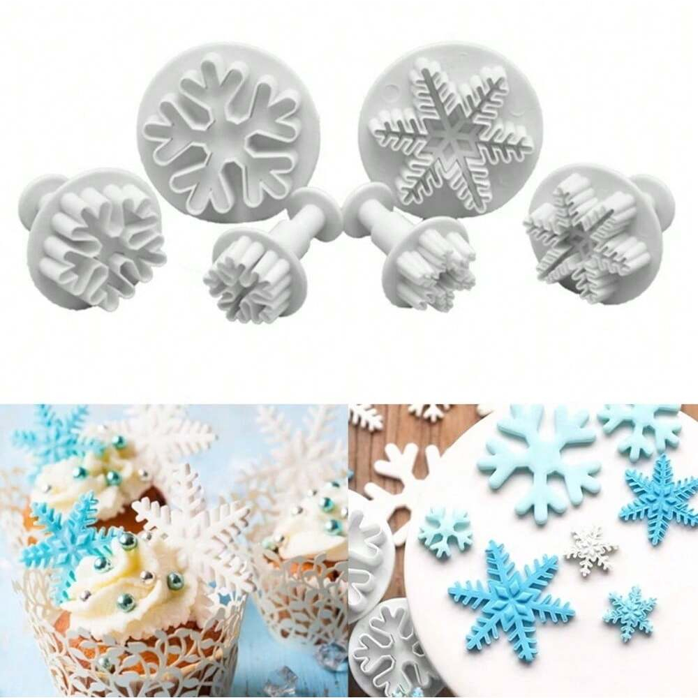 Description Picture 2 of item3PCS/set Cookie Plunger Cutters Snowflake Gear Patterns for Christmas Biscuits Fondant Sugarcraft Decor Cake Baking Molds