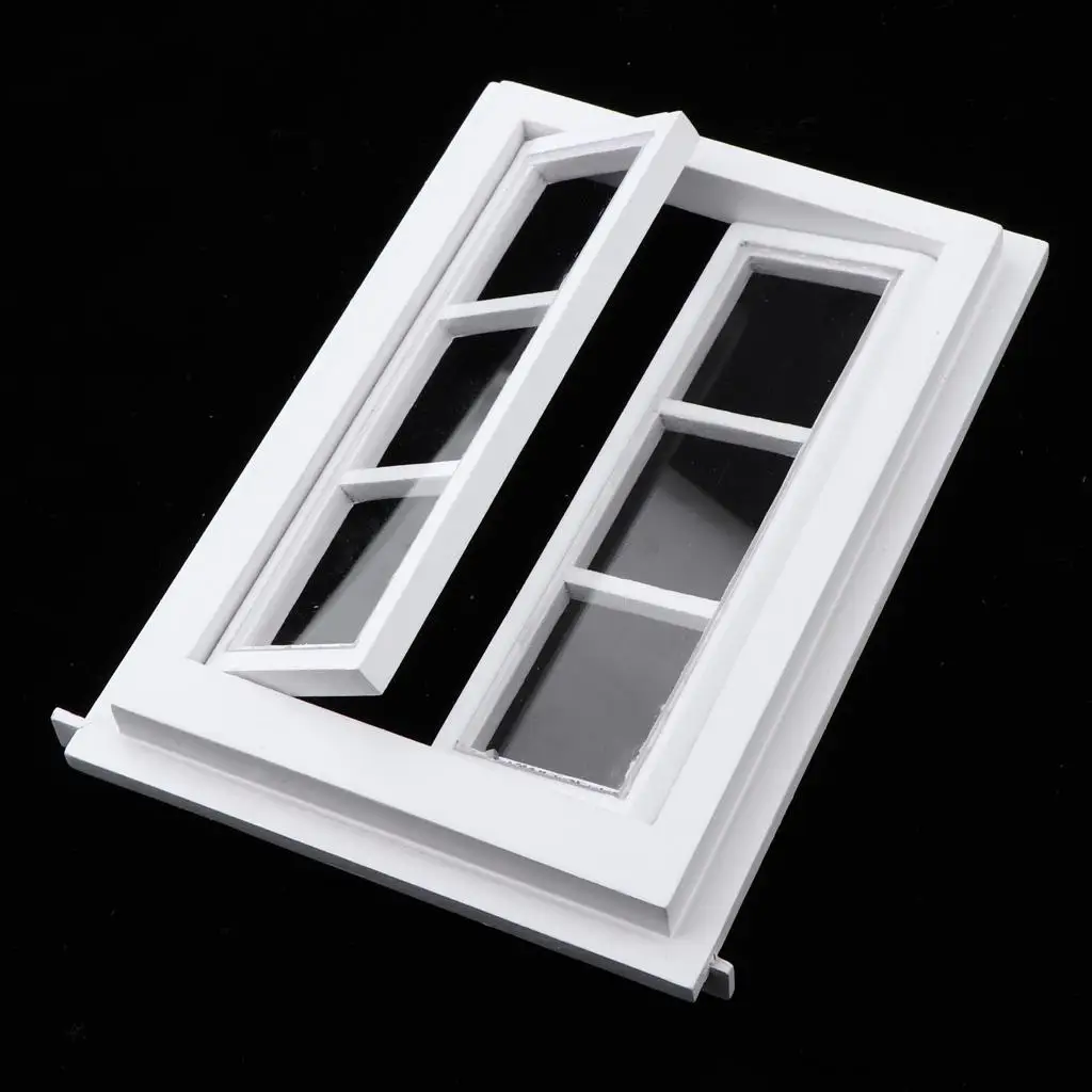 1:12 Dollhouse 6-pane Wooden Window  Miniature Doll Houses,Toy for  Children