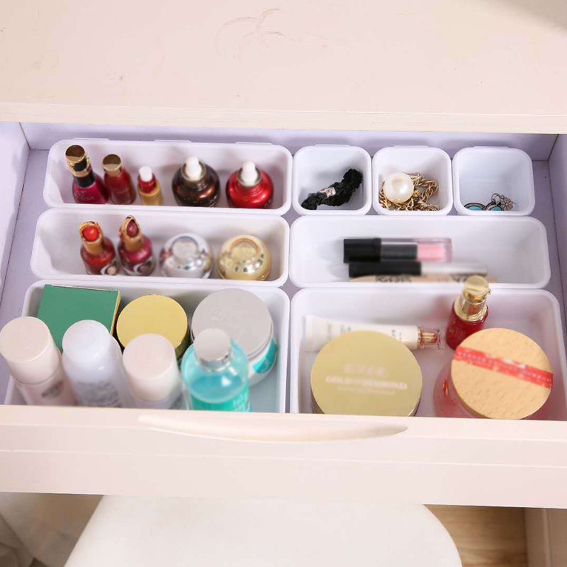 Description Picture 2 of itemNew 8 Pcs Divide Drawer Organizer Box Storage Trays Box Office Home Kitchen Bathroom Cupboard Desk Jewelry Makeup Organization