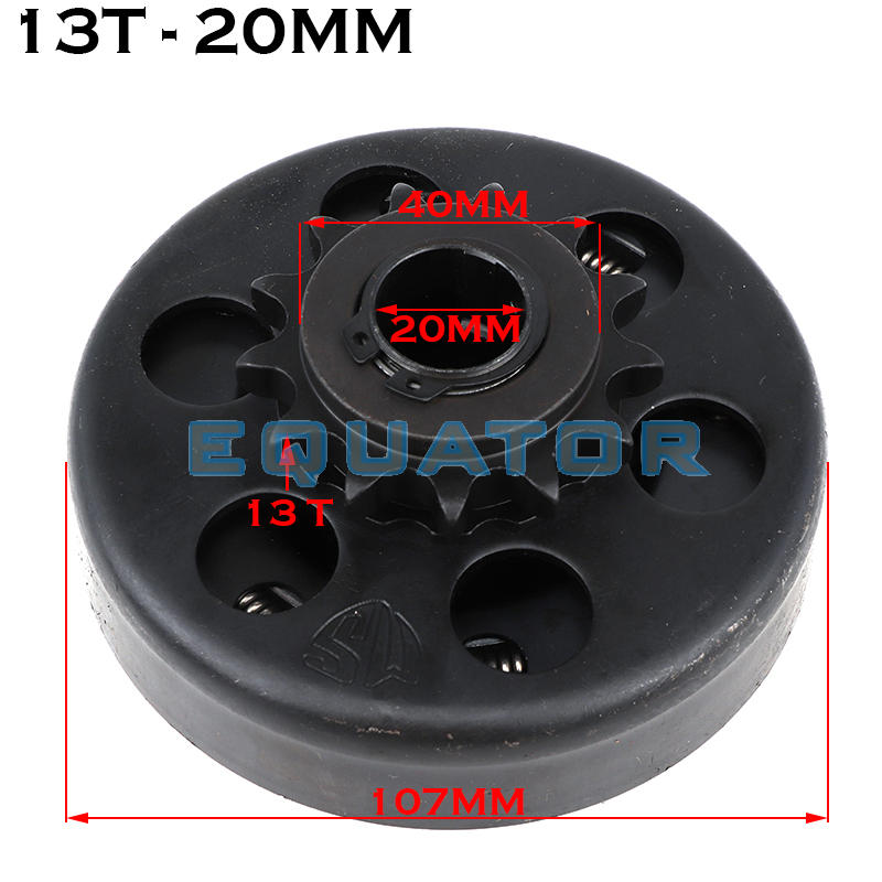 19mm 20mm 25,4mm 13T Zahn Zähne Kreisel Automatische Kupplung 3/4 "Bohrung Für 428 Kette Gehen kart Kart Mini Bike Motor teile – Detail 5