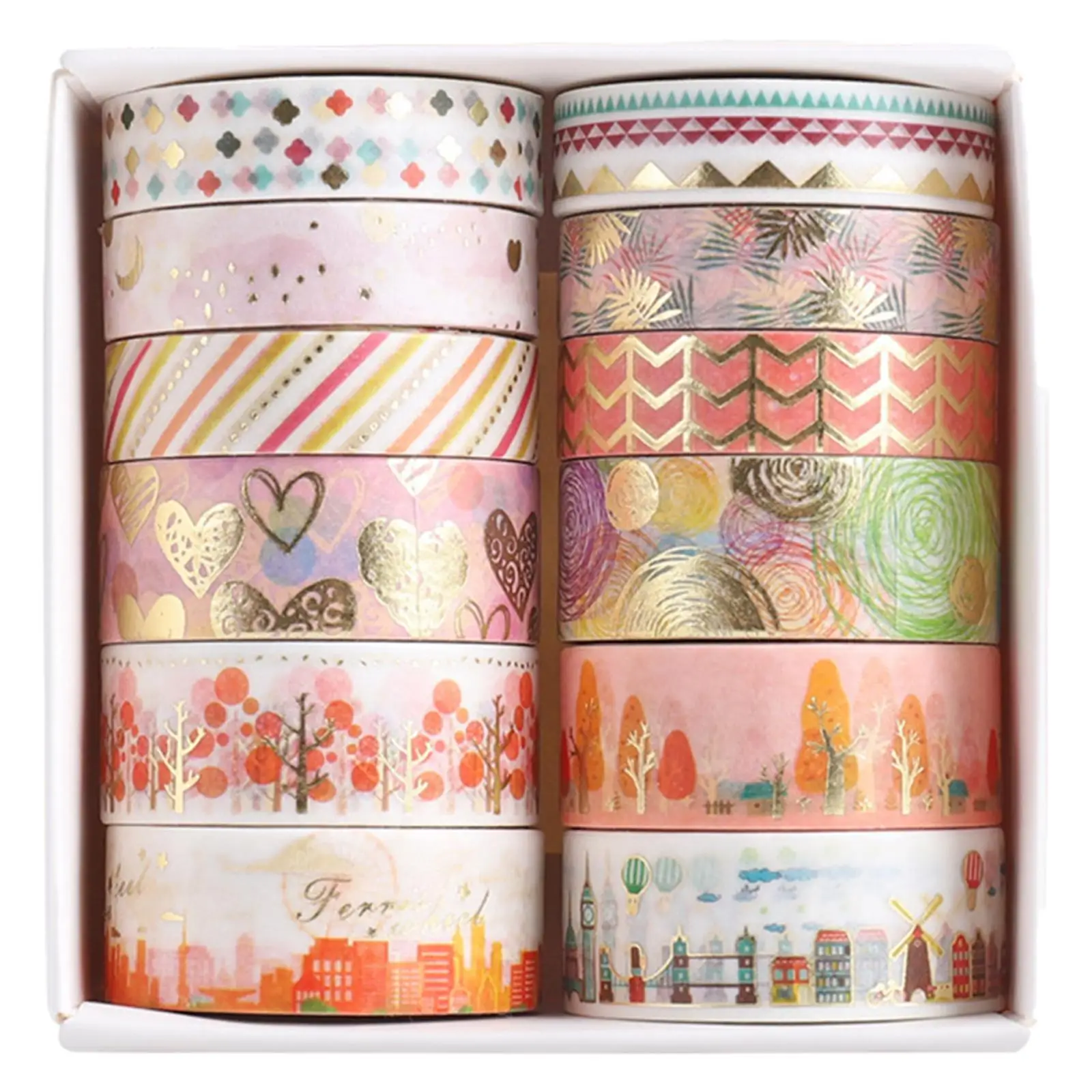 12 Rolls Washi Tape  Sticker Label for Stationery   Supplies Party Decorations Kids And dults