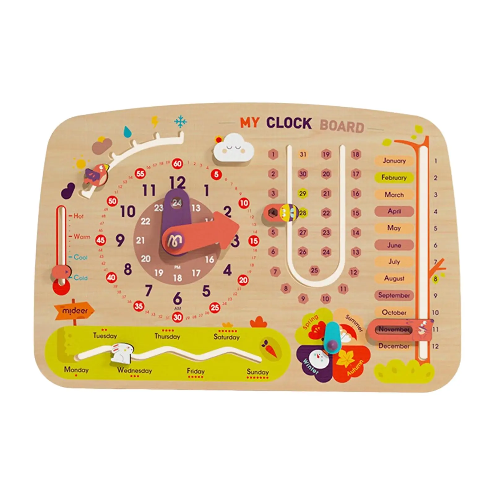 Kids Clock Calendar Teaching Clock Learning Materials for Kids Holiday Gifts