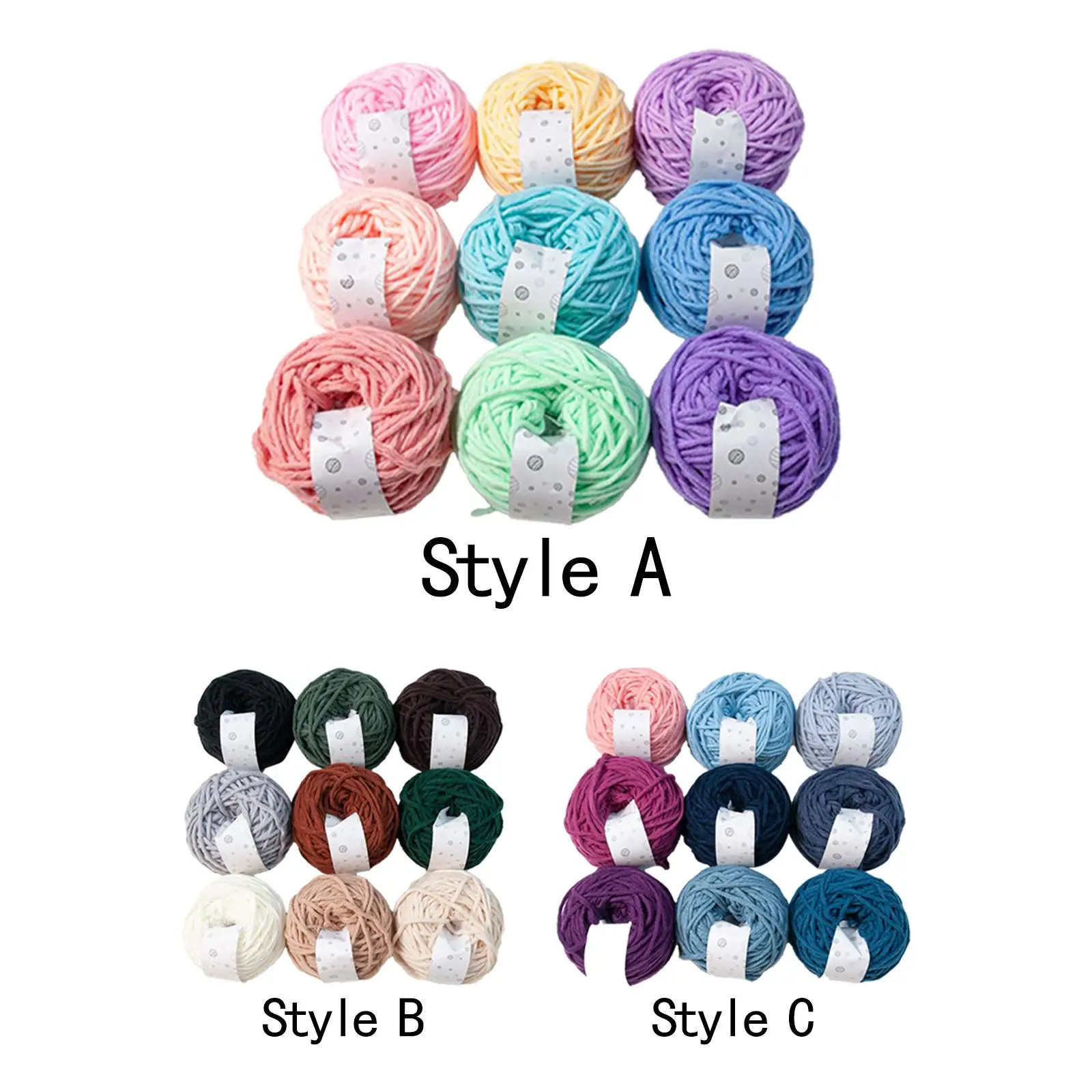 Beginners Crochet Yarn Multifunction Crafts Crochet Projects Colorful Knitting Yarn for Carpets Handbag Scarves Gloves Sewing