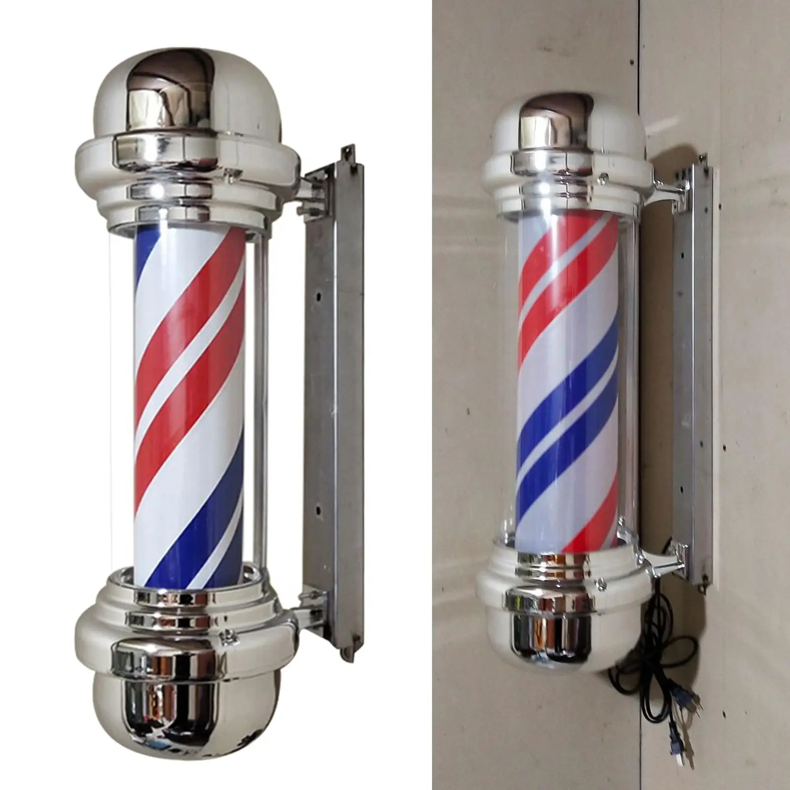 Hair Salon  LED Strips Outdoor Lighting Rotating Barber Pole Light