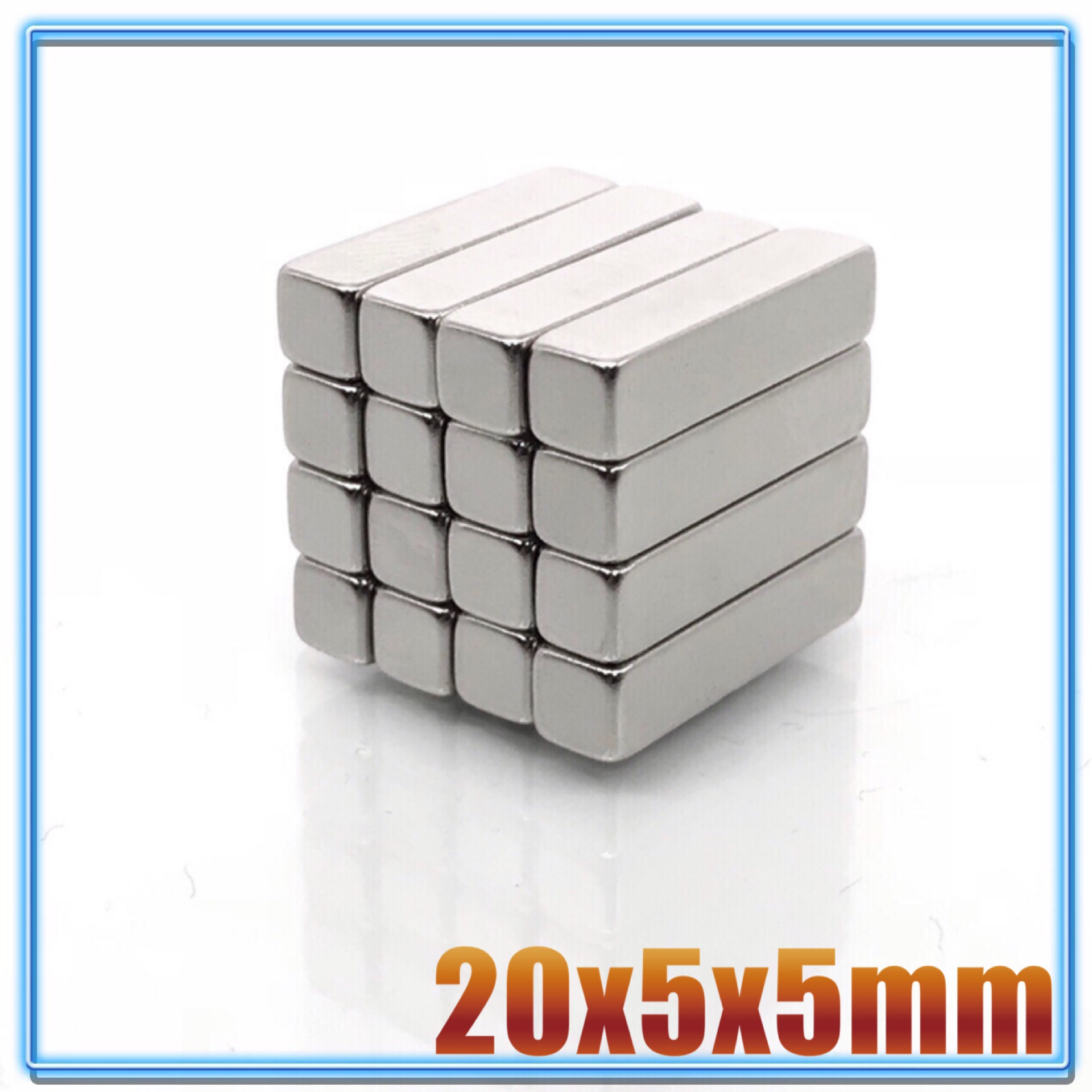 20 Pcs Small Neodymium Magnets for Craft, 20x10x5 mm Rectangular