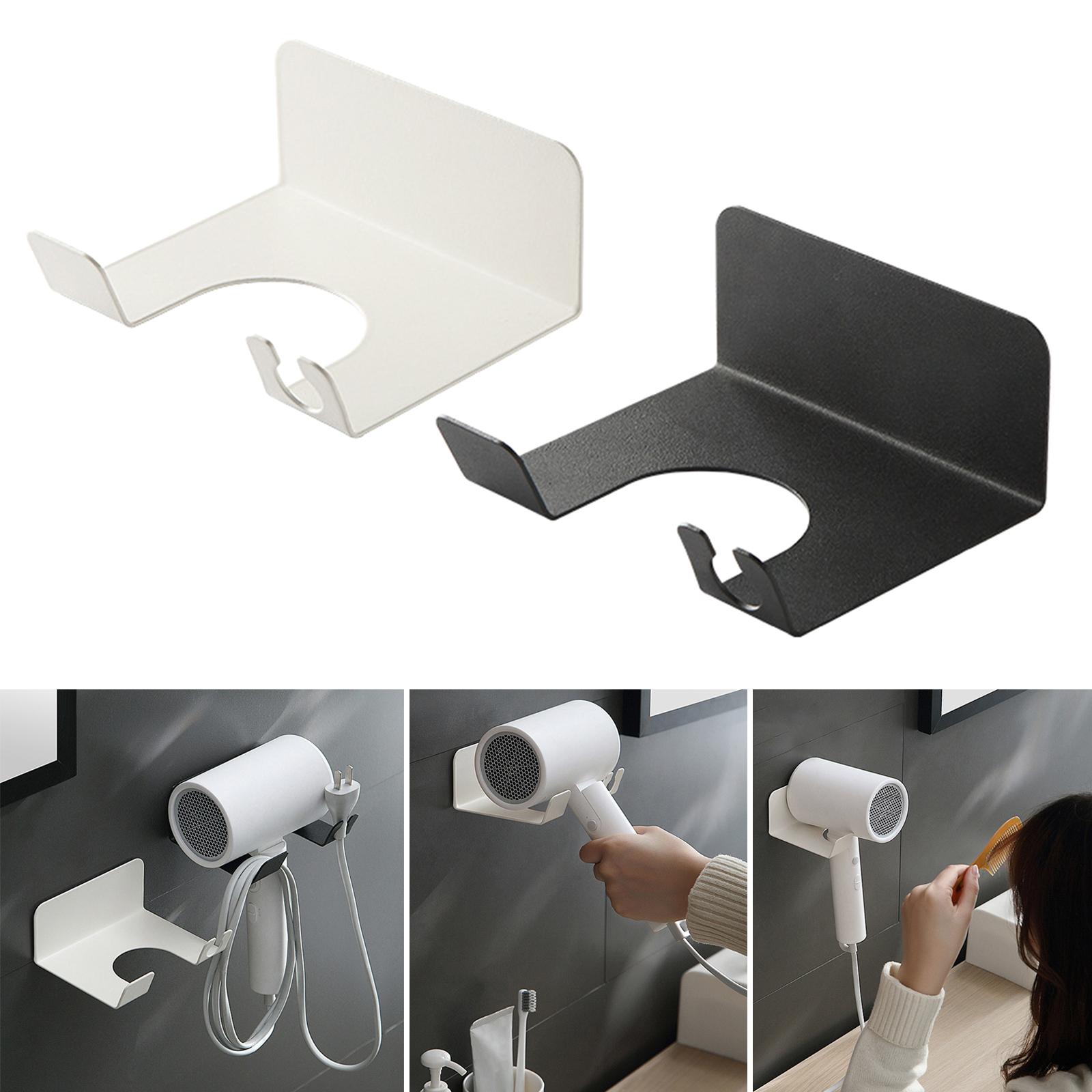 Wall Mounted Hair Dryer Holder Free of Punch Stable Durable Steel Bracket Storage Rack for Bathroom Hotel Straightener Flat Iron