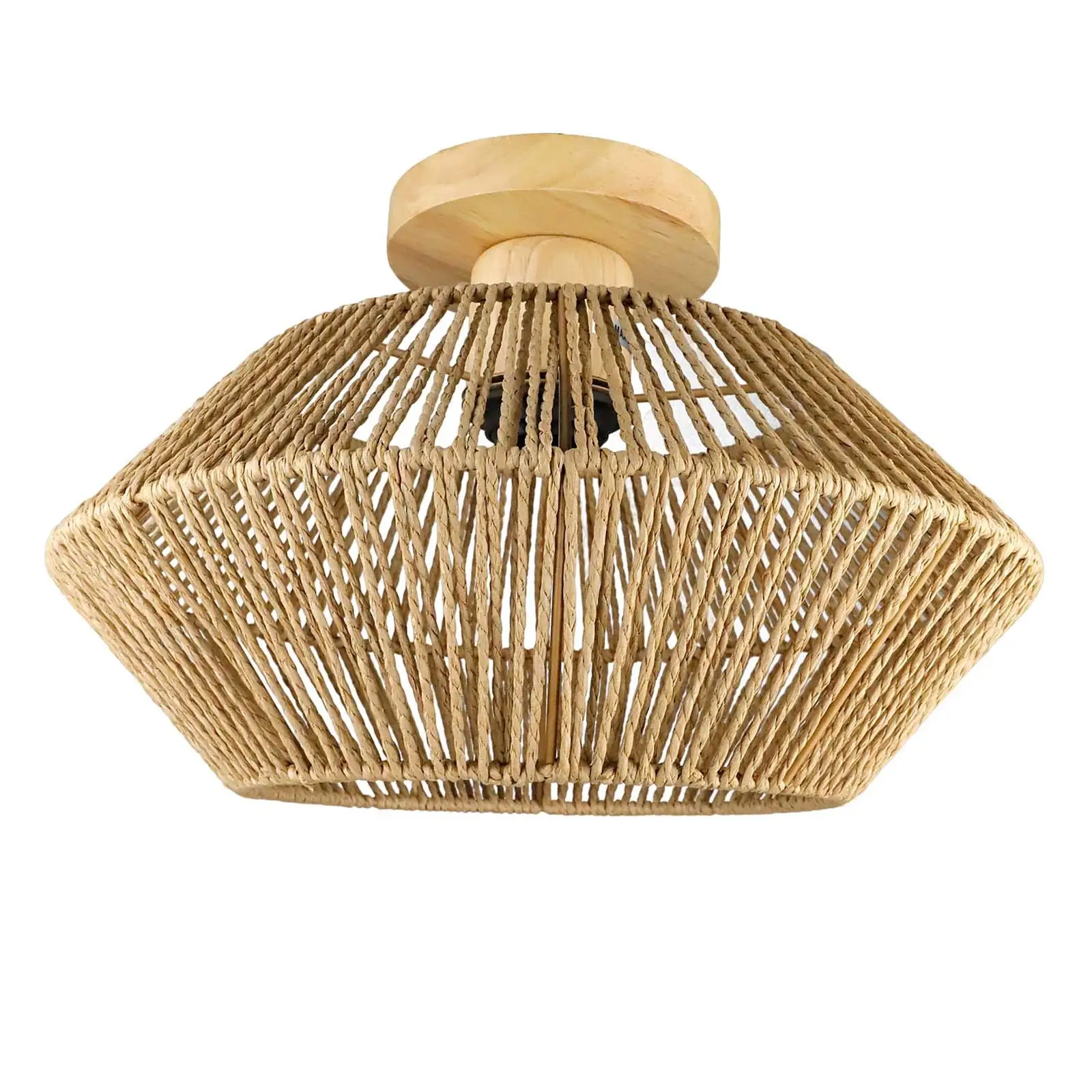 Minimalist LED Ceiling Lamp Shades Light Fixture Handmade Woven Chandelier Lampshade for Bedroom Office Laundry Restaurant